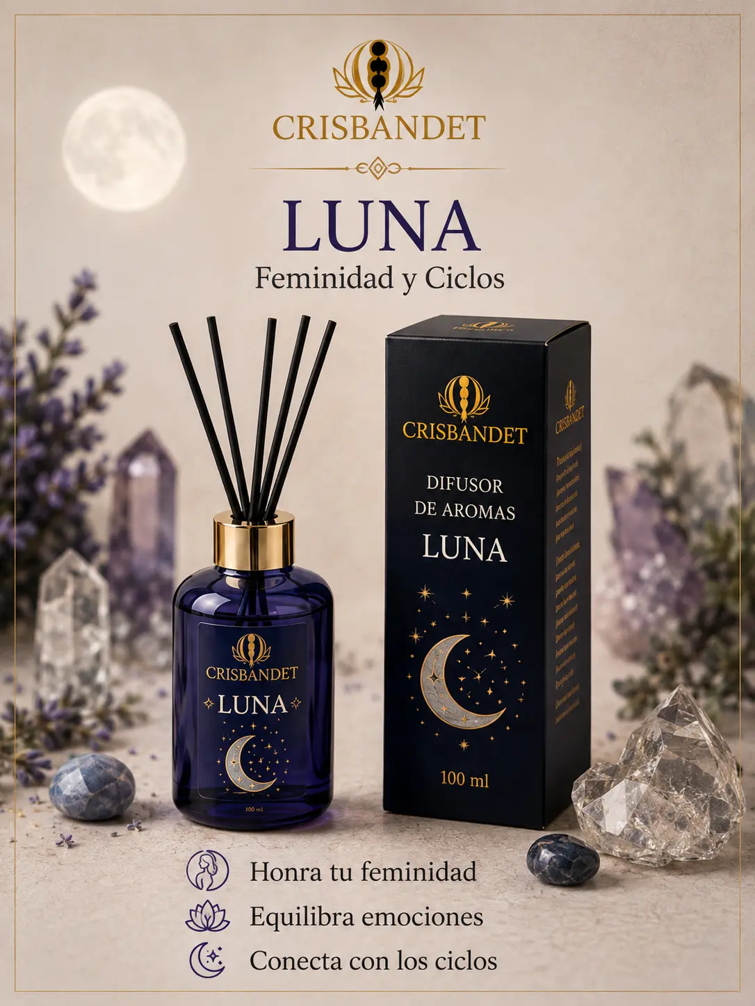 Difusor Luna CRISBANDET — Feminidad y ciclos