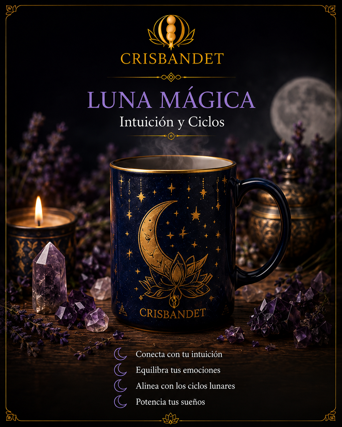 Taza ritual Luna Mágica — Intuición y Ciclos