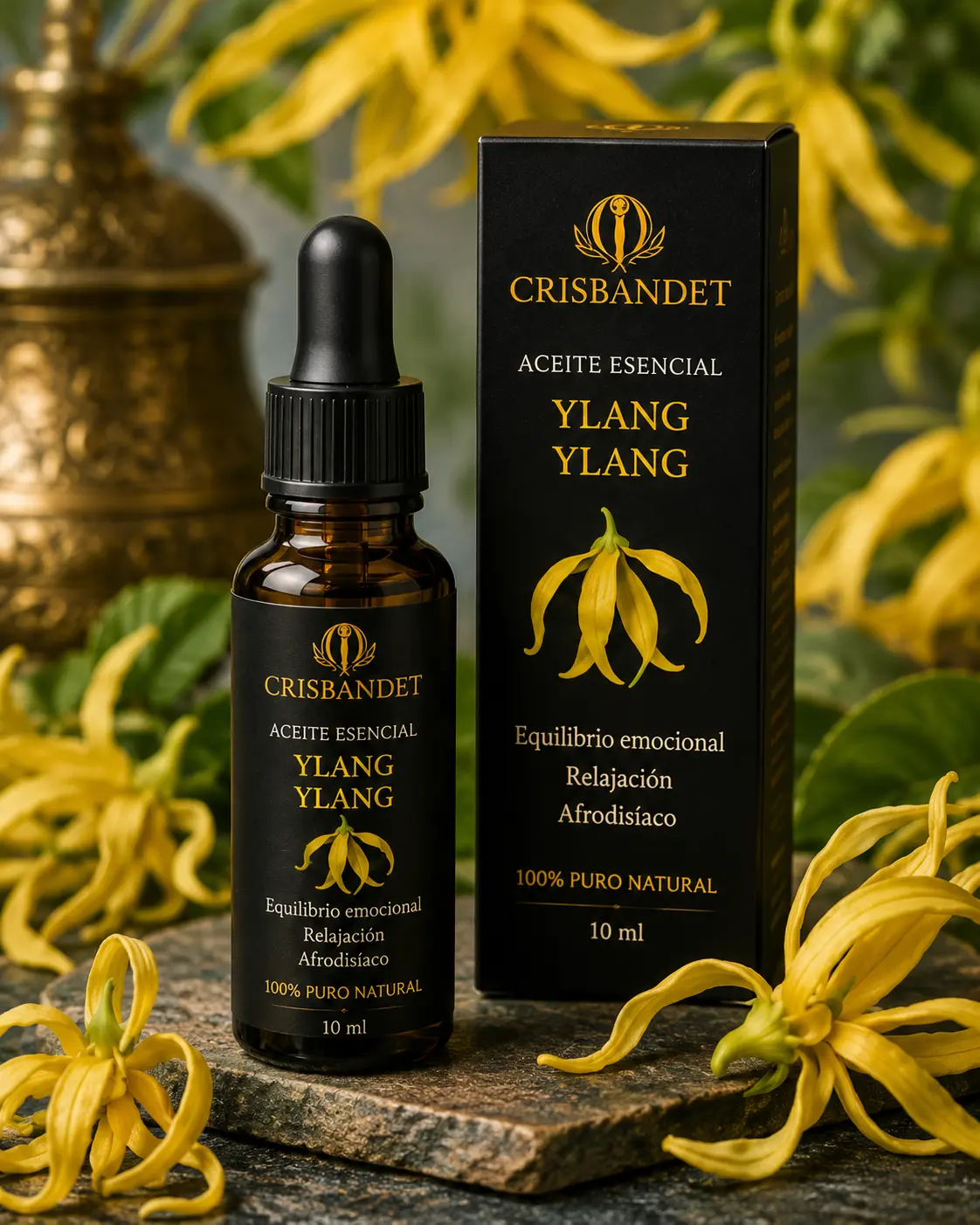 Aceite Esencial de Ylang Ylang CRISBANDET — Equilibrio emocional · Relajación