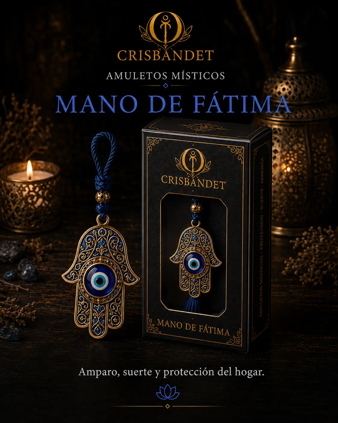 Mano de Fátima CRISBANDET — Amparo · Suerte · Armonía
