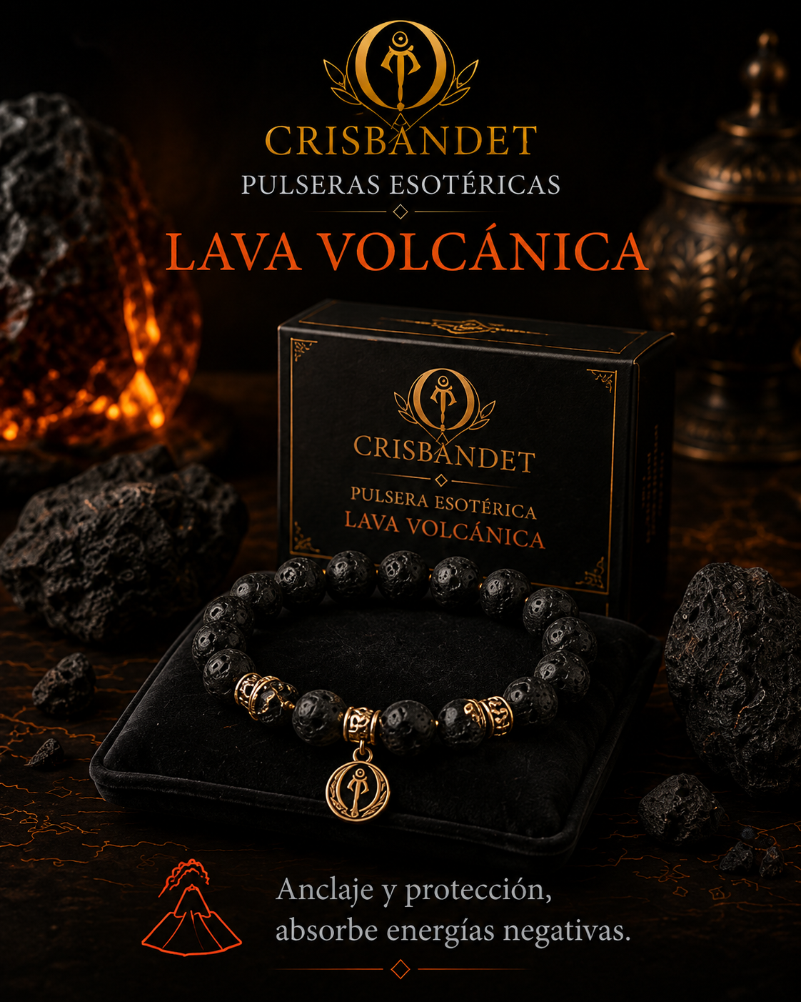 Pulsera Lava Volcánica