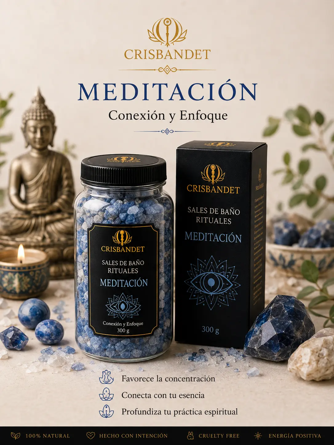 Sal de Baño Meditación CRISBANDET — Conexión y enfoque