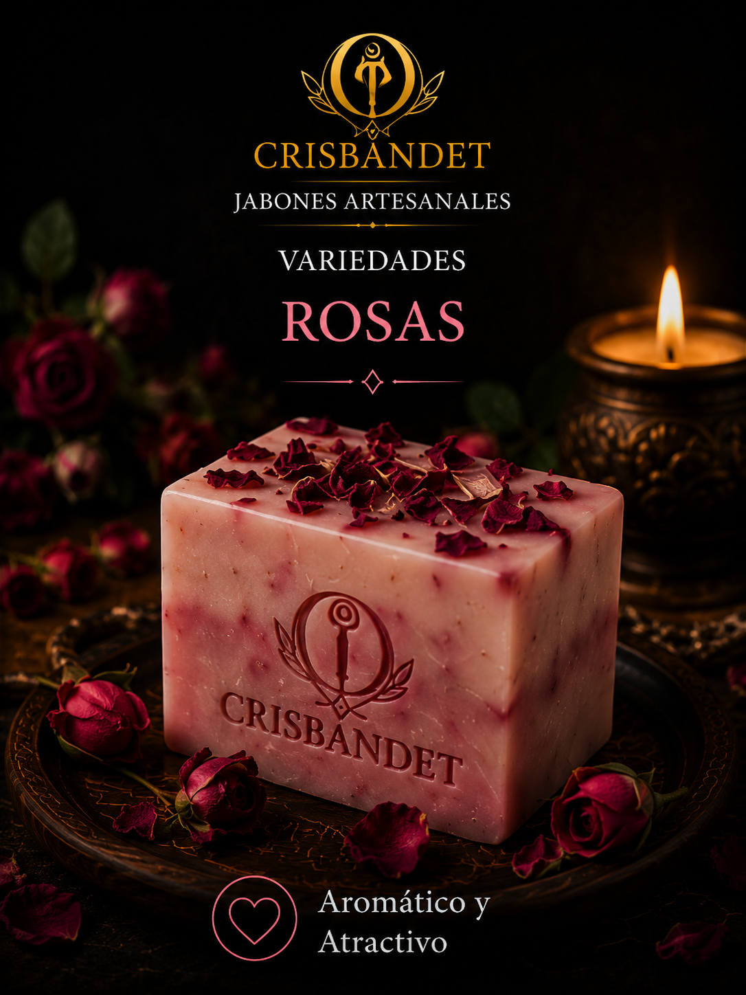 Jabón de Rosas CRISBANDET — Aromático · Atractivo