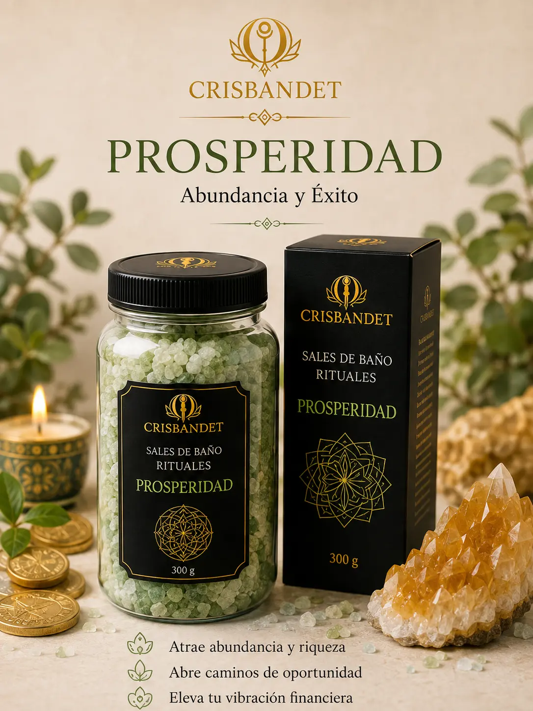 Sal de Baño Prosperidad CRISBANDET — Abundancia y éxito