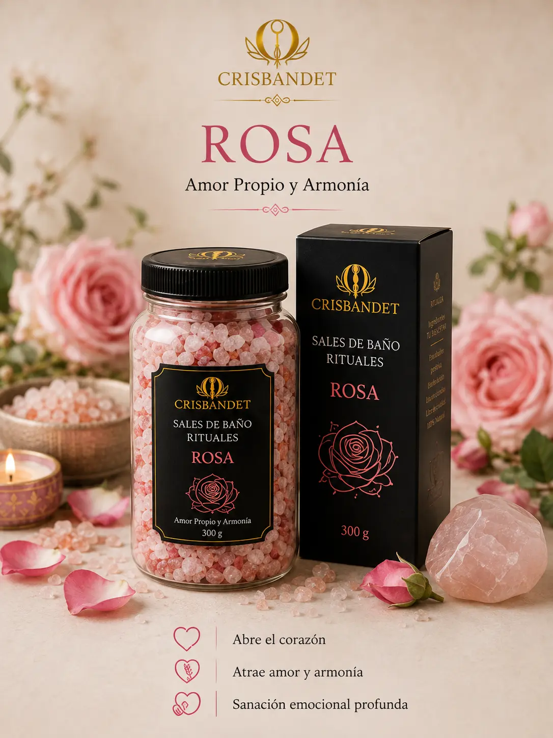Sal de Baño Rosa CRISBANDET — Amor propio y armonía