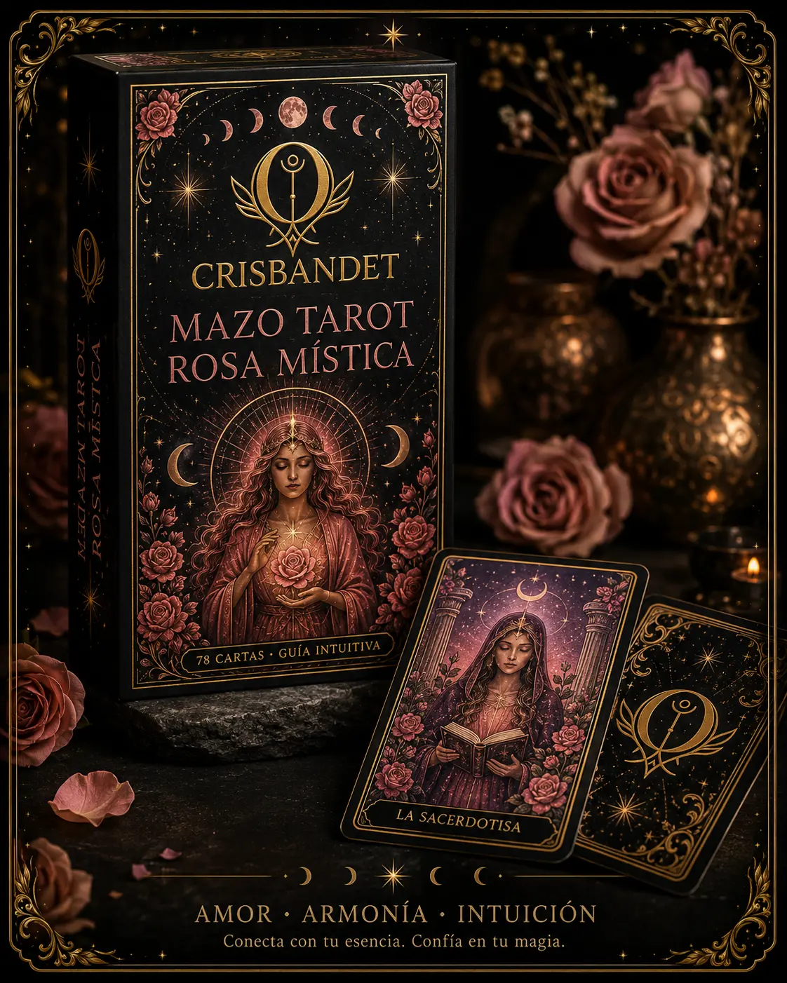 Mazo Rosa Mística CRISBANDET — Amor · Armonía · Intuición