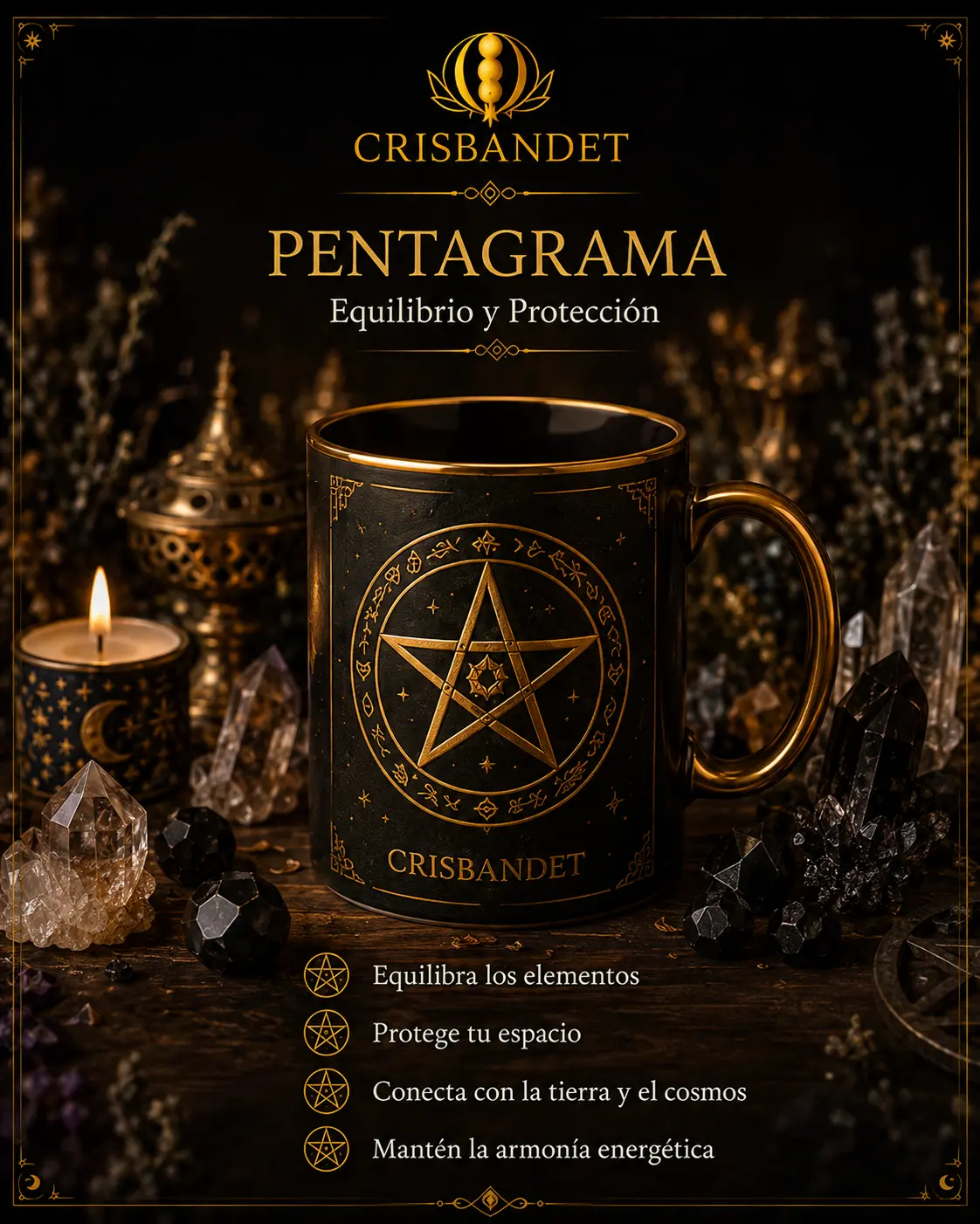 Taza ritual Pentagrama — Equilibrio y Protección