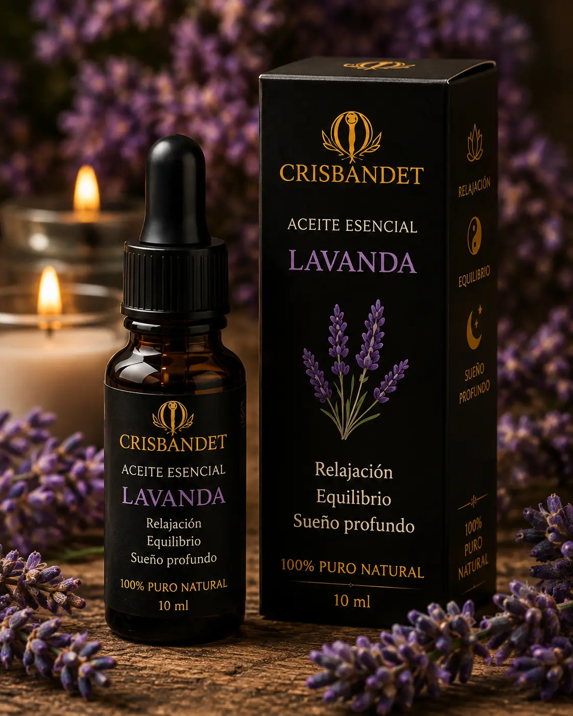 Aceite Esencial de Lavanda CRISBANDET — Relajación · Equilibrio · Sueño profundo