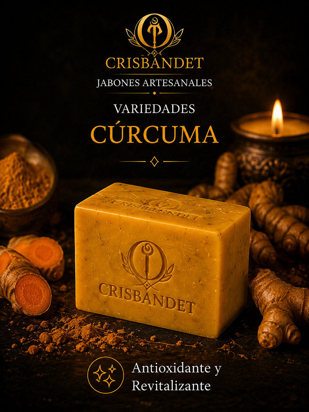 Jabón de Cúrcuma CRISBANDET — Antioxidante · Revitalizante