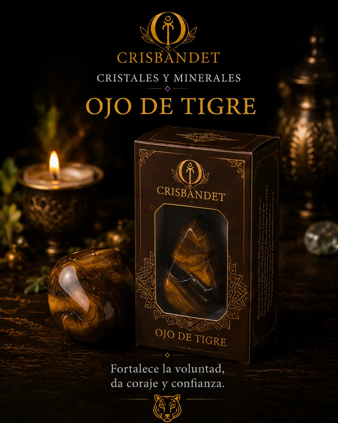 Ojo de Tigre CRISBANDET — Voluntad · Coraje · Confianza