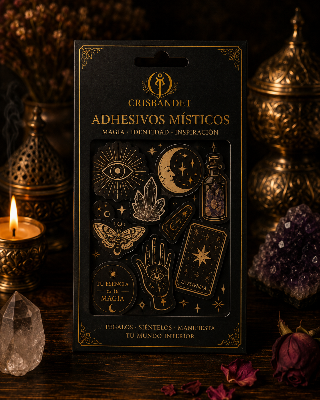 Souvenir Set Autoadhesivos CRISBANDET — Símbolos místicos para tu día a día
