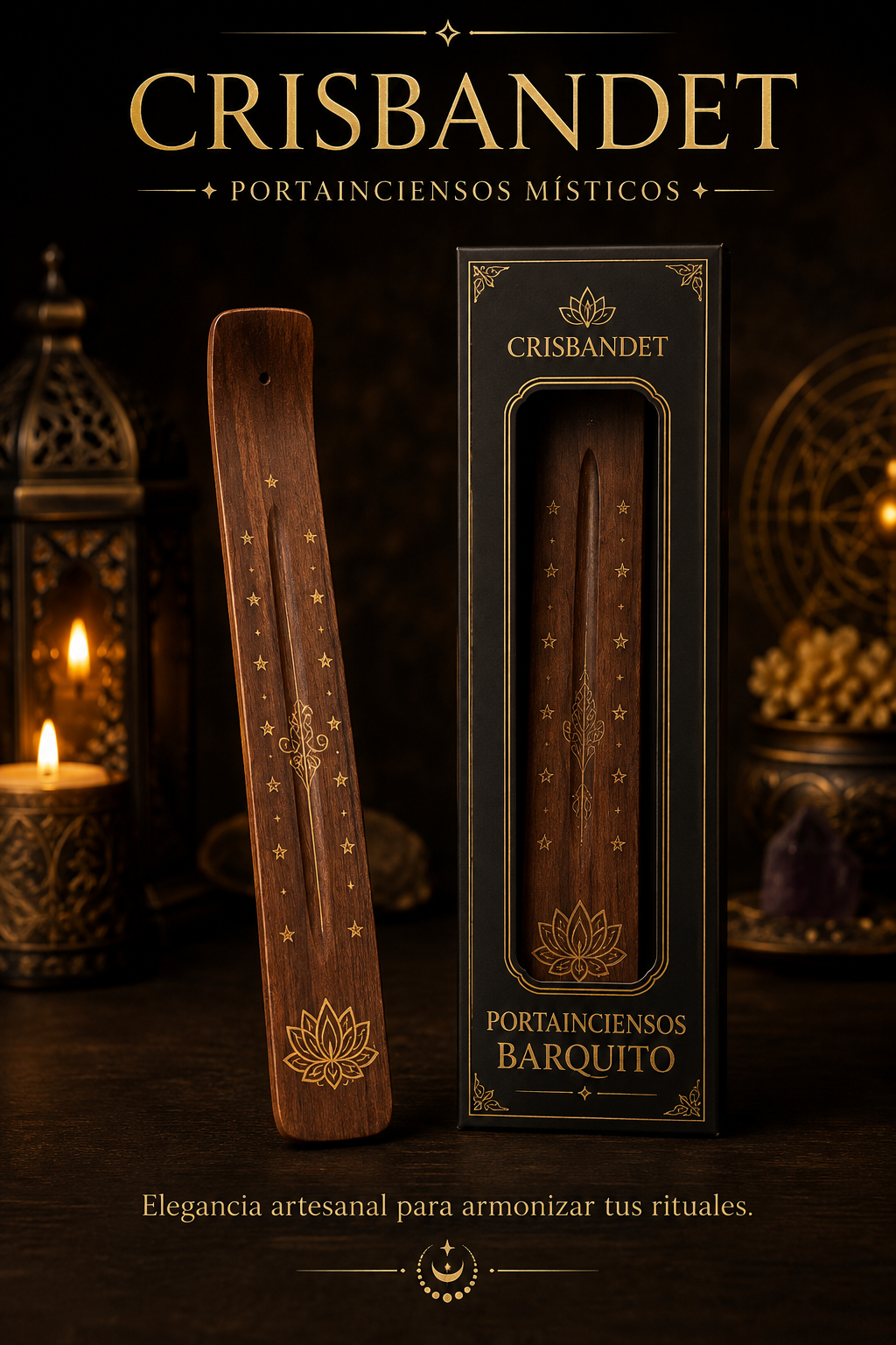 Porta inciensos Barquito CRISBANDET — Elegancia artesanal · Armonía