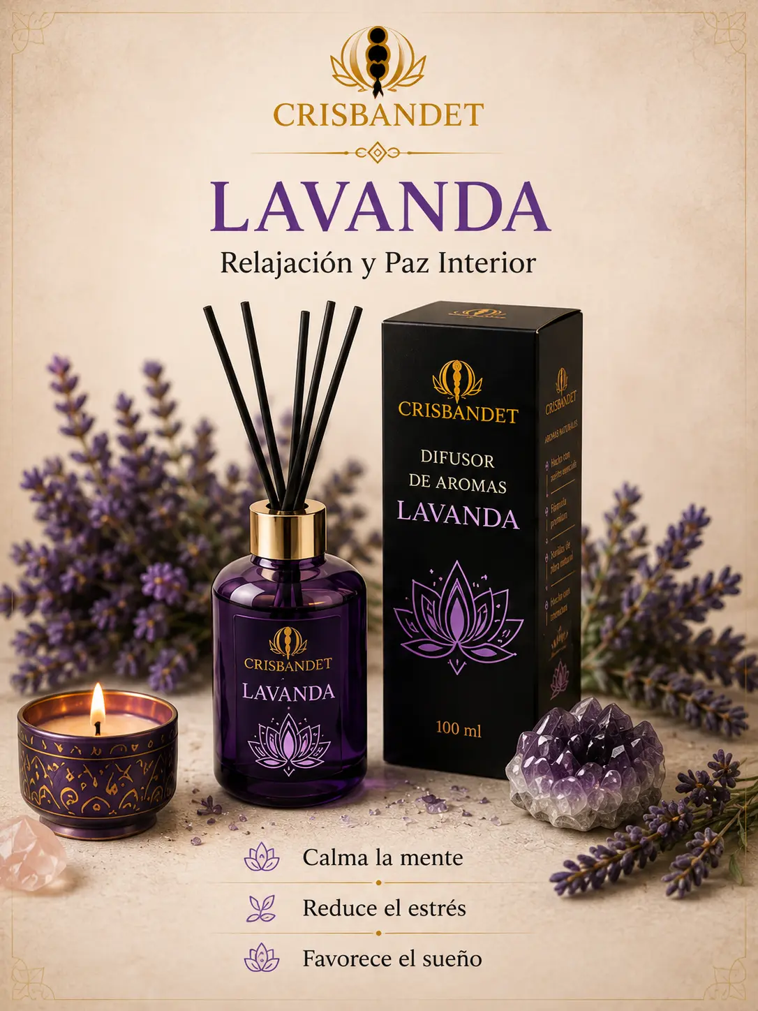 Difusor Lavanda CRISBANDET — Relajación y paz interior