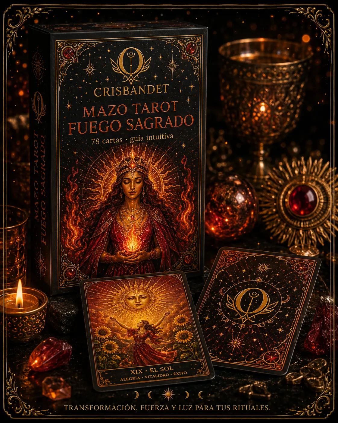 Mazo Fuego Sagrado CRISBANDET — Transformación · Fuerza · Luz