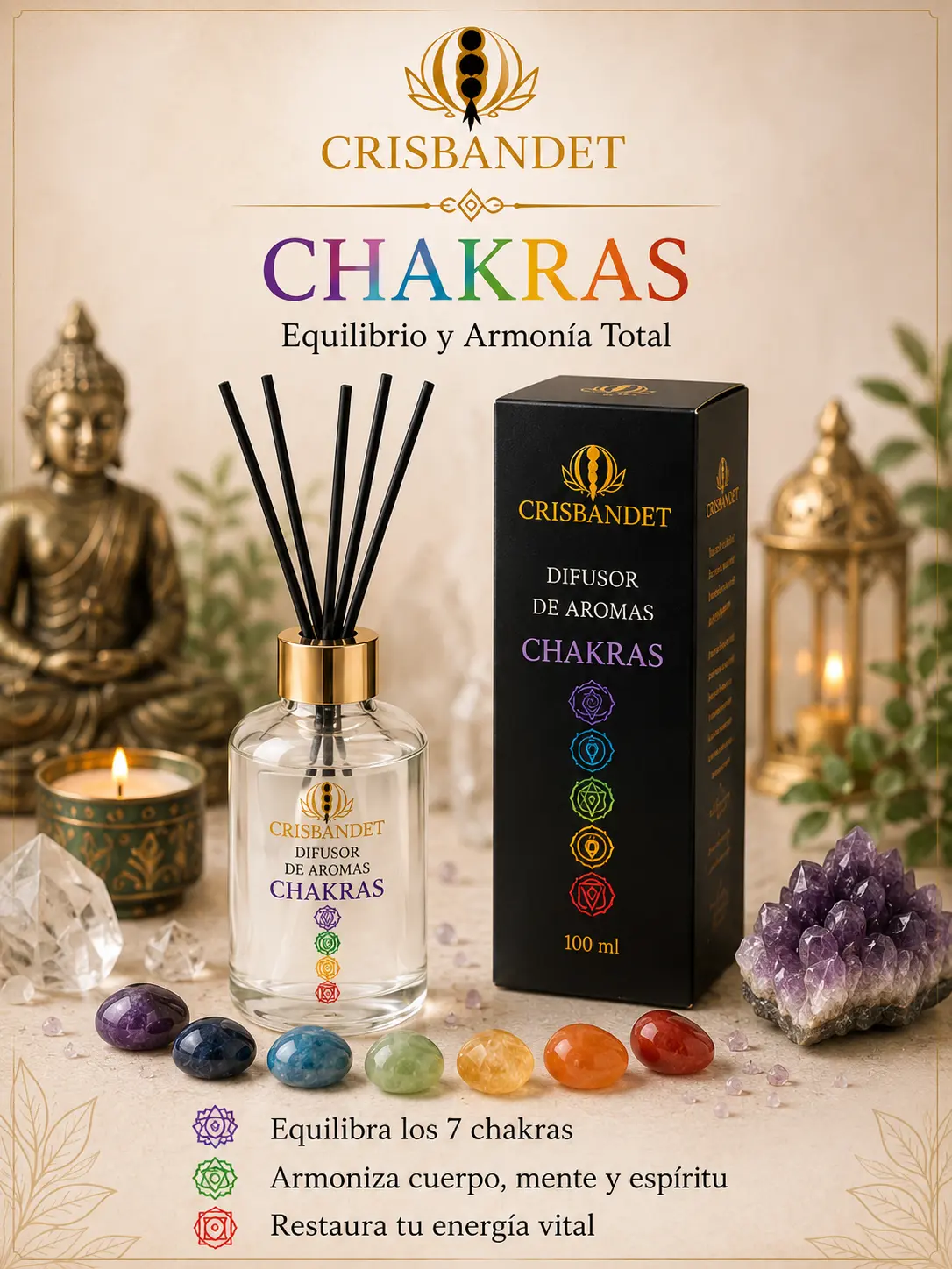 Difusor Chakras CRISBANDET — Equilibrio y armonía total