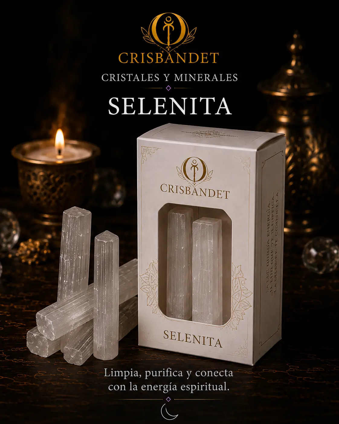 Selenita CRISBANDET — Limpieza · Purificación · Conexión