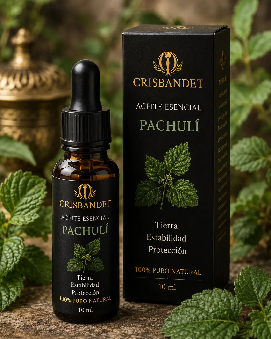 Aceite Esencial de Pachulí CRISBANDET — Tierra · Estabilidad · Protección