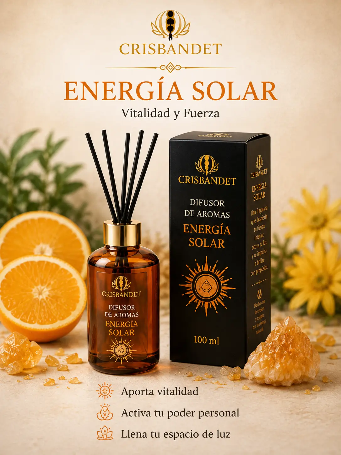 Difusor Energía Solar CRISBANDET — Vitalidad y fuerza