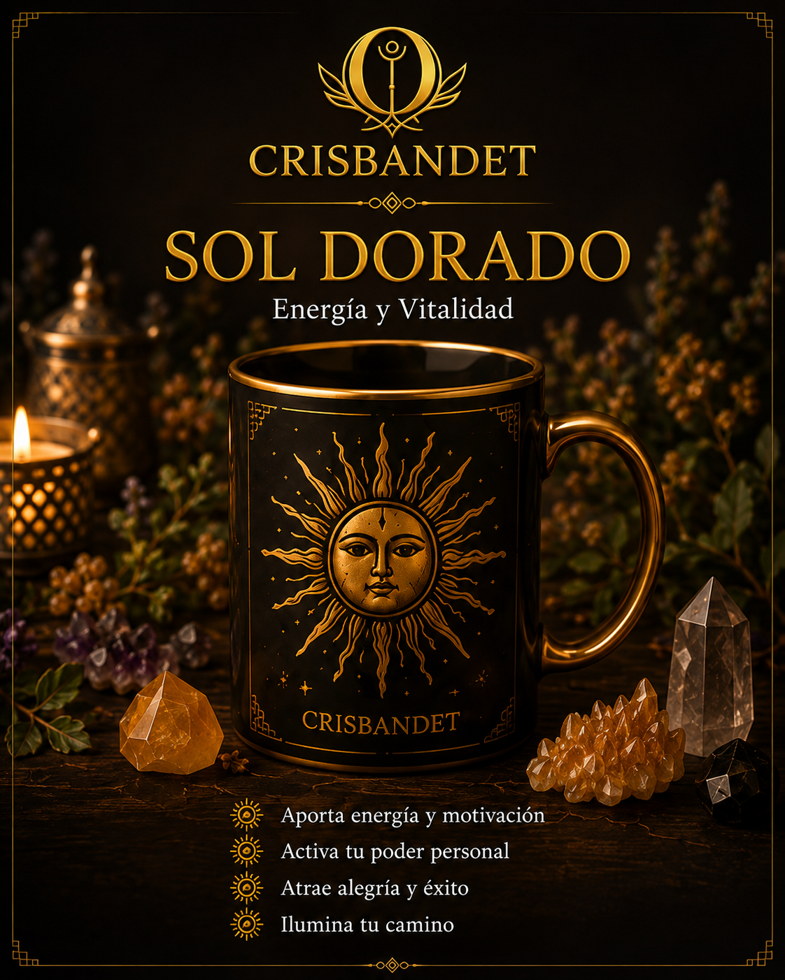 Taza ritual Sol Dorado — Energía y Vitalidad