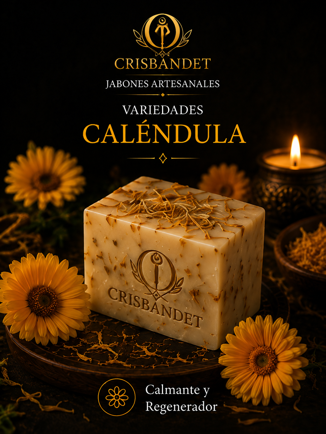 Jabón de Caléndula CRISBANDET — Calmante · Regenerador