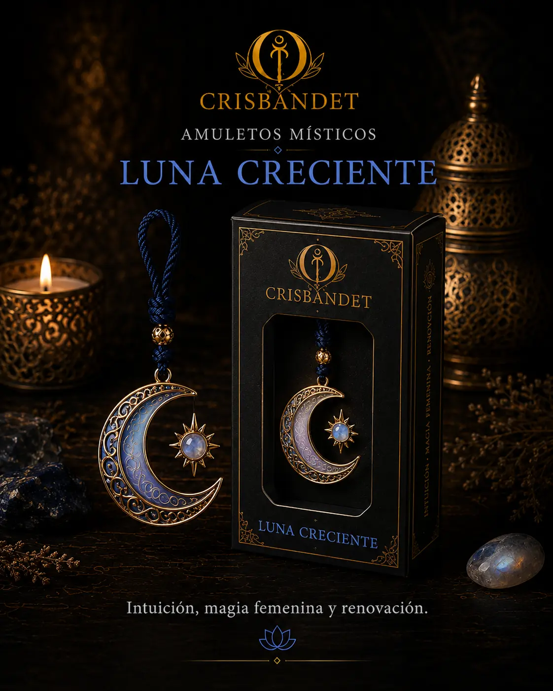 Luna Creciente CRISBANDET — Intuición · Magia femenina · Renovación