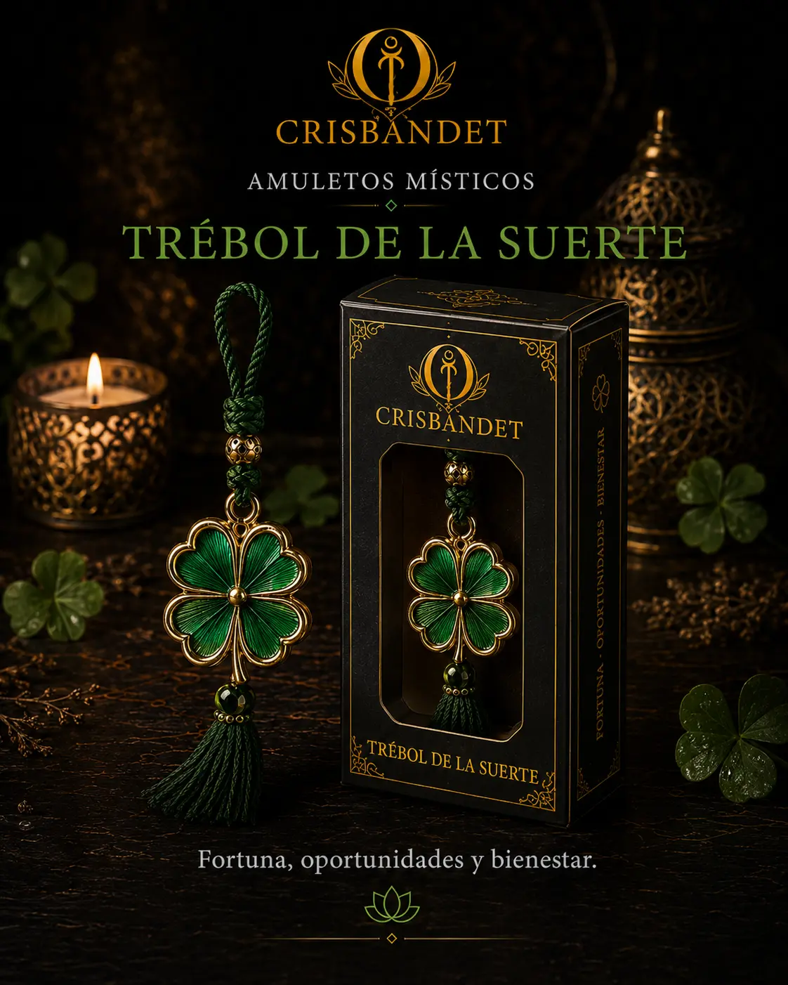 Trébol de la Suerte CRISBANDET — Fortuna · Oportunidades · Bienestar